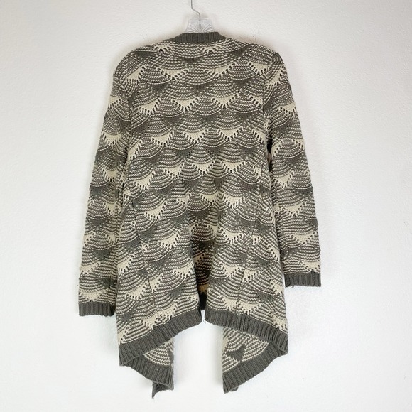 Debut Sweater Womens Small/Medium Cardigan Boho Goblincore Indie Green Cream S/M - Picture 3 of 7
